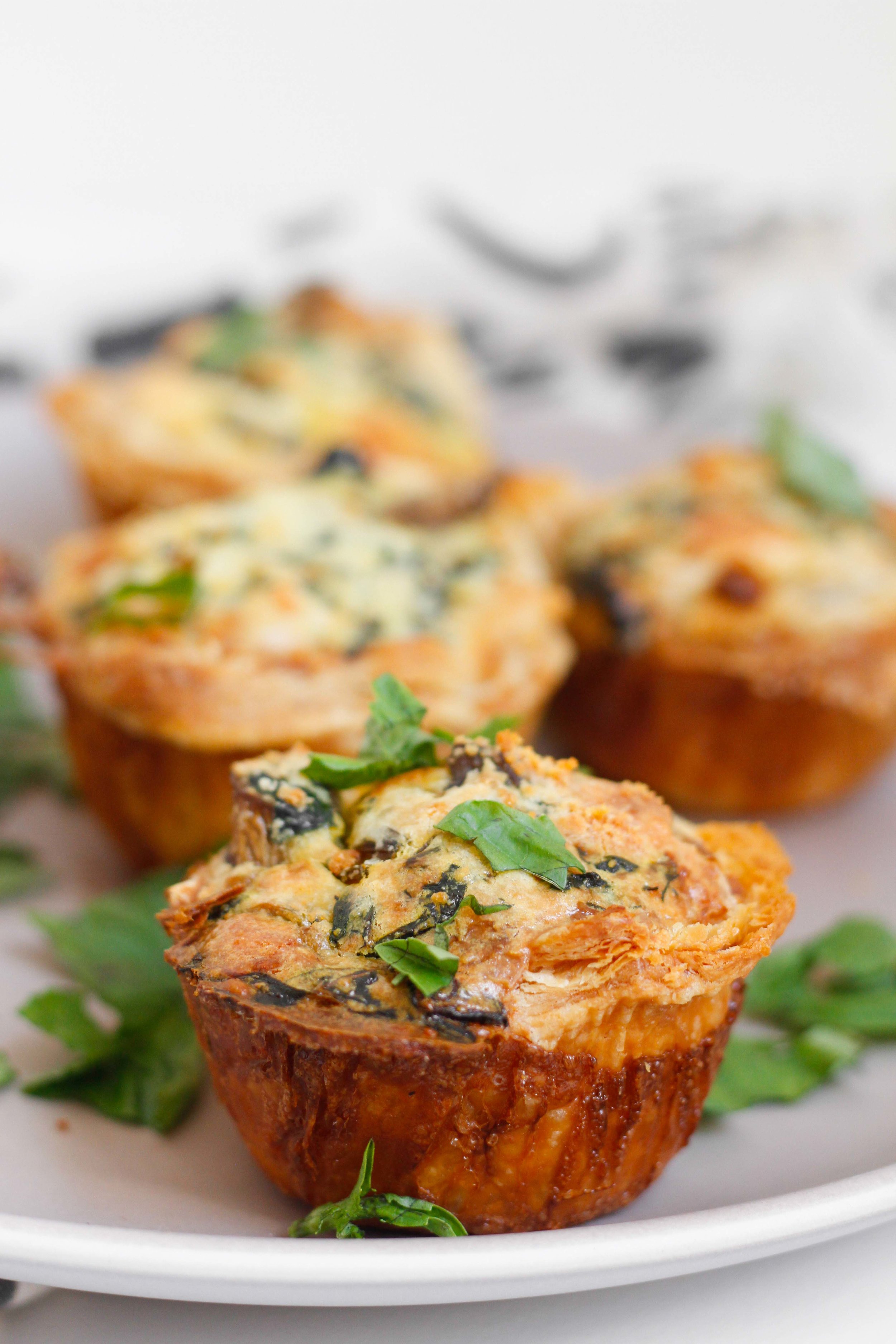 Mini Breakfast Quiches with Chard and Mushrooms