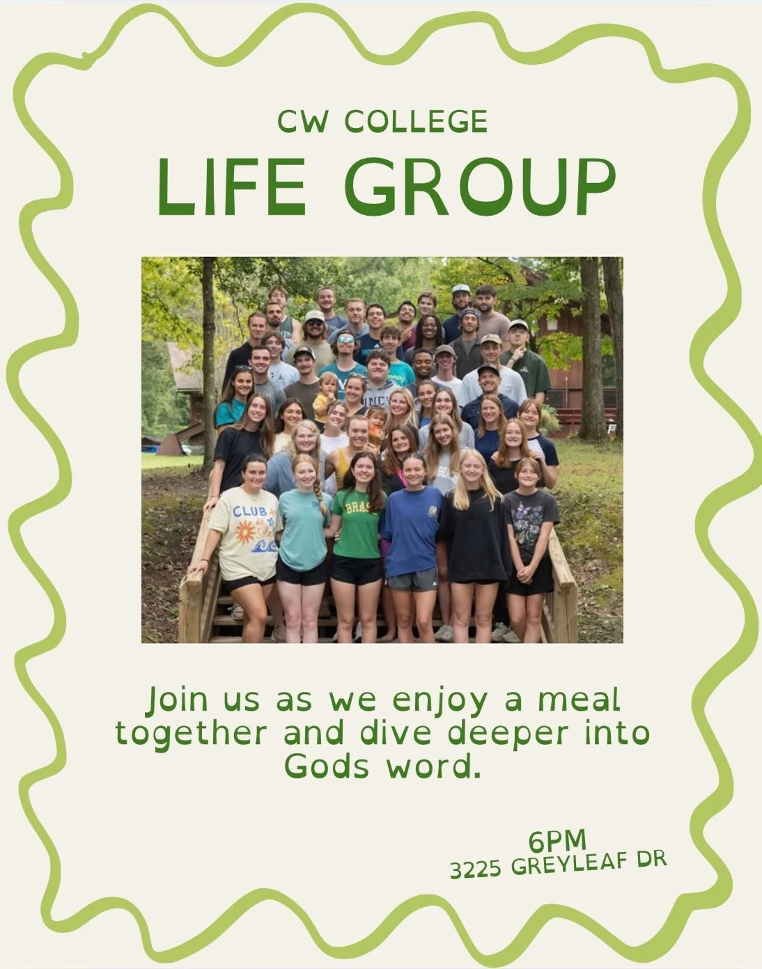 As this semester comes to an end we wanted to highlight a few last chances for fellowship before the summer begins🥹🤍🙌🏻

ONLY 1 LIFEGROUP LEFT!! Hope to see you next Sunday evening 

April 24th will be a special night for brothers to be with broth