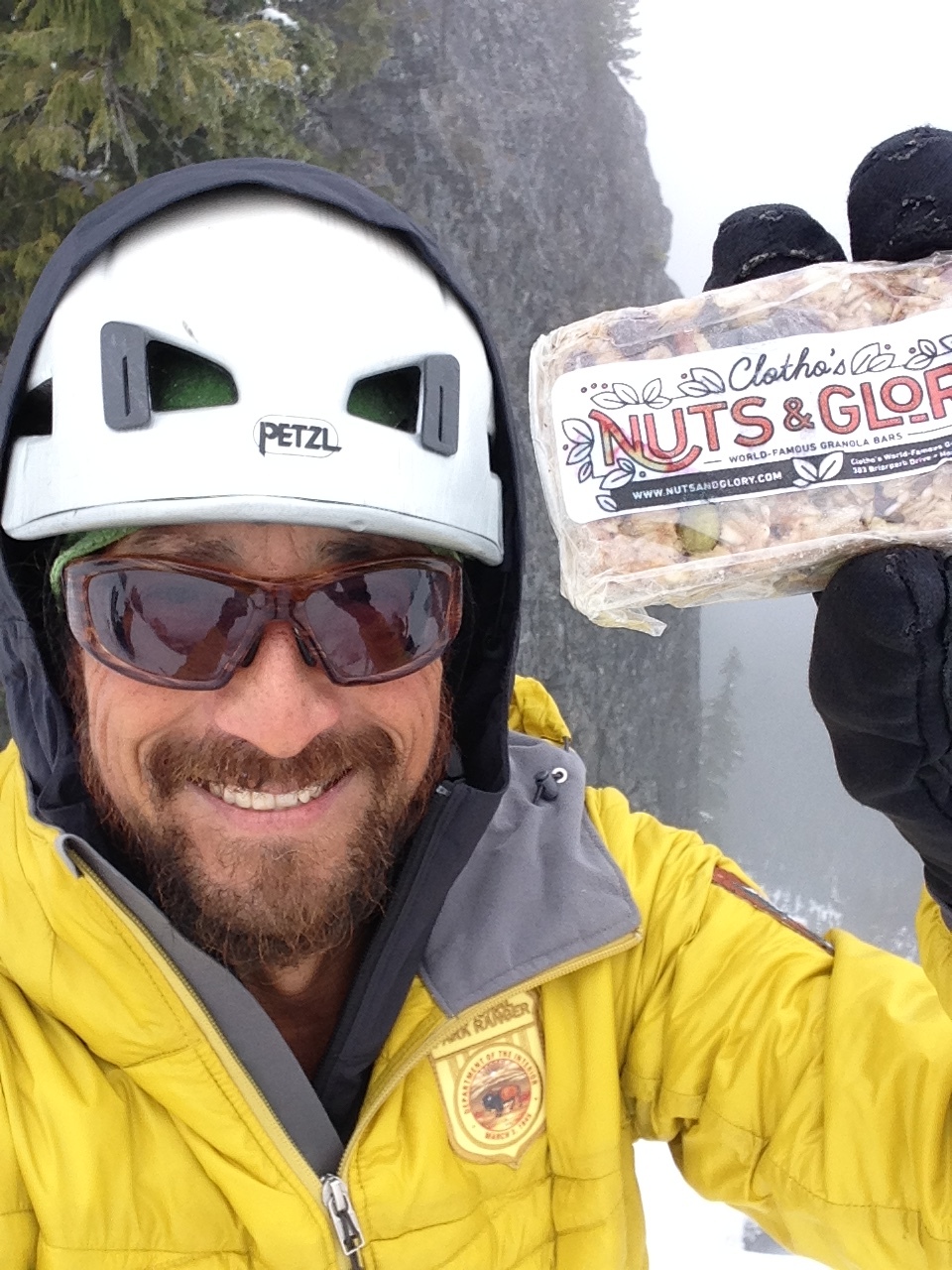 Todd, a climbing ranger at Mount Rainier National Park, sent this amazing photo...suspended in mid-air along a rock face!