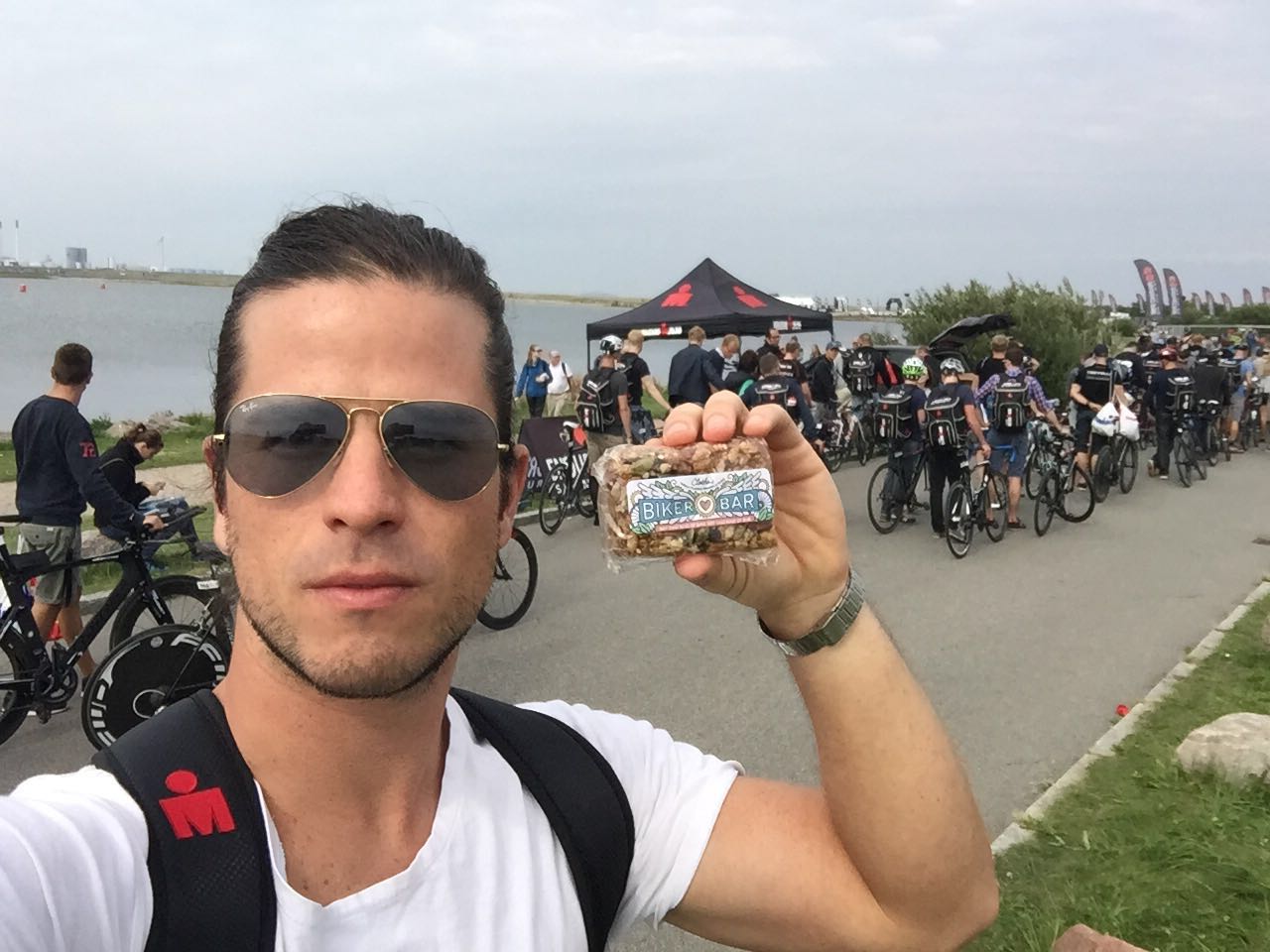 Dario from Houston sent these photos from Ironman Copenhagen. This was his first full-distance Ironman triathlon and he rocked it with an amazing time of 12:49!!! I am over-the-moon delighted that he chose the Biker Bar and Nuts and Bolts as part of his nutrition regimen during the race.