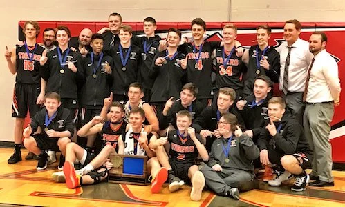 #4 Princeton | Section 7AAA Champion Roster | Schedule / Results | Website | Media Guide Team Twitter | School Twitter | Students Twitter | Newspaper FB | School FB Quarterfinal result: 68-63 win vs. Mahtomedi - BOX SCORE | Union Times Story Semifinal result: 54-93 loss vs. DeLaSalle - BOX SCORE 3rd Place result: 76-88 loss vs Austin
