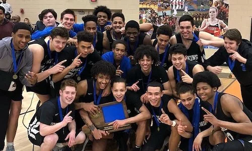 #2 Hopkins | Section 6AAAA Champion Roster | Schedule / Results | Website | Media Guide Team Twitter | School Twitter | Students Twitter | Team FB | School FB Quarterfinal result: 86-53 win vs. Cambridge-Isanti - BOX SCORE | The Royal Page Story Semifinal result: 71-47 win vs. East Ridge - BOX SCORE Championship result: 55-40 win vs Lakeville North - BOX SCORE