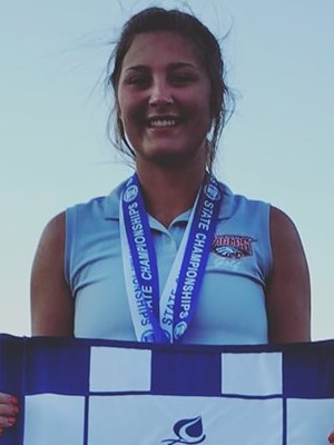 2018-19 Girls Golf Class A Individual State Champion Rachel Halvorson Lac qui Parle Valley Photo credit: LQPV Schools Facebook Page