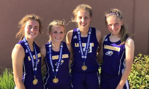 2018-19 MN Track & Field 4X100 Meter Relay Rochester Lourdes - Sarah Dravis, Belle Horstman, Jade Einertson & CJ Adamson