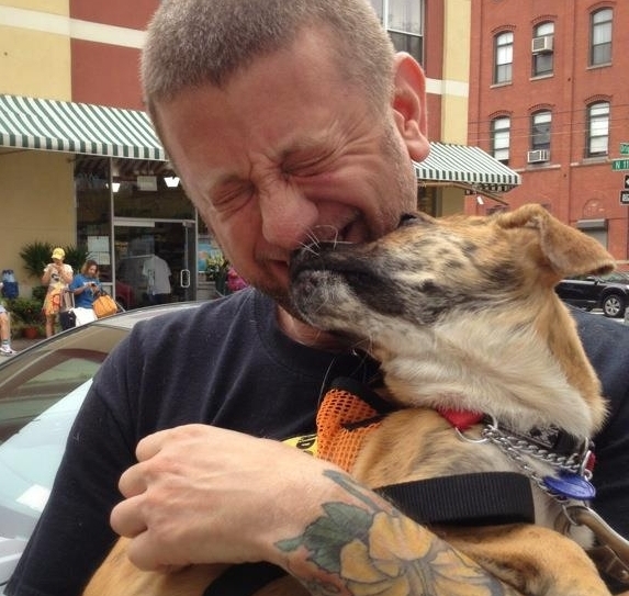 The moment Karma dog and I realized she was coming home.