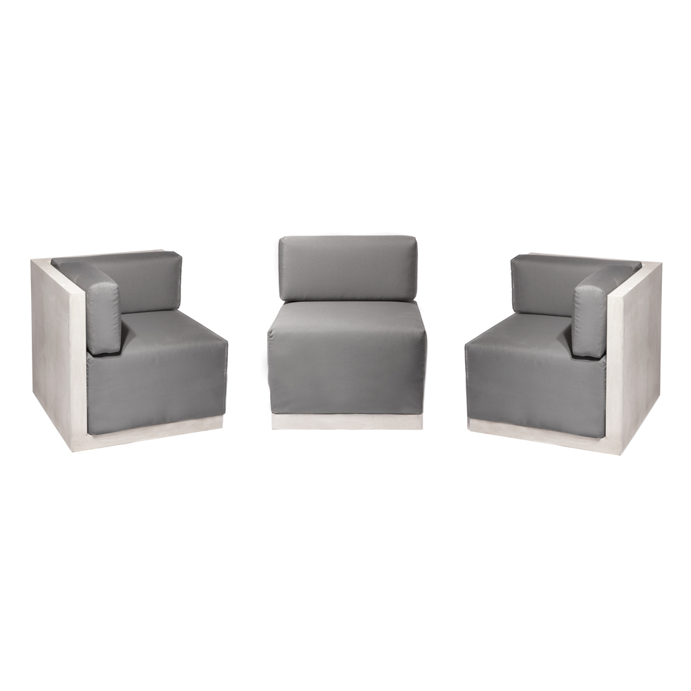 Modern Outdoor Armless Chair Section Collection