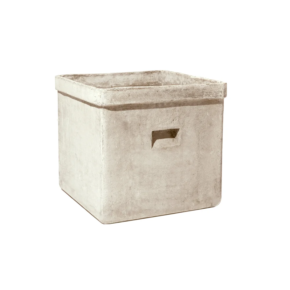 Industrial Modern Square Planter with Inset Handles