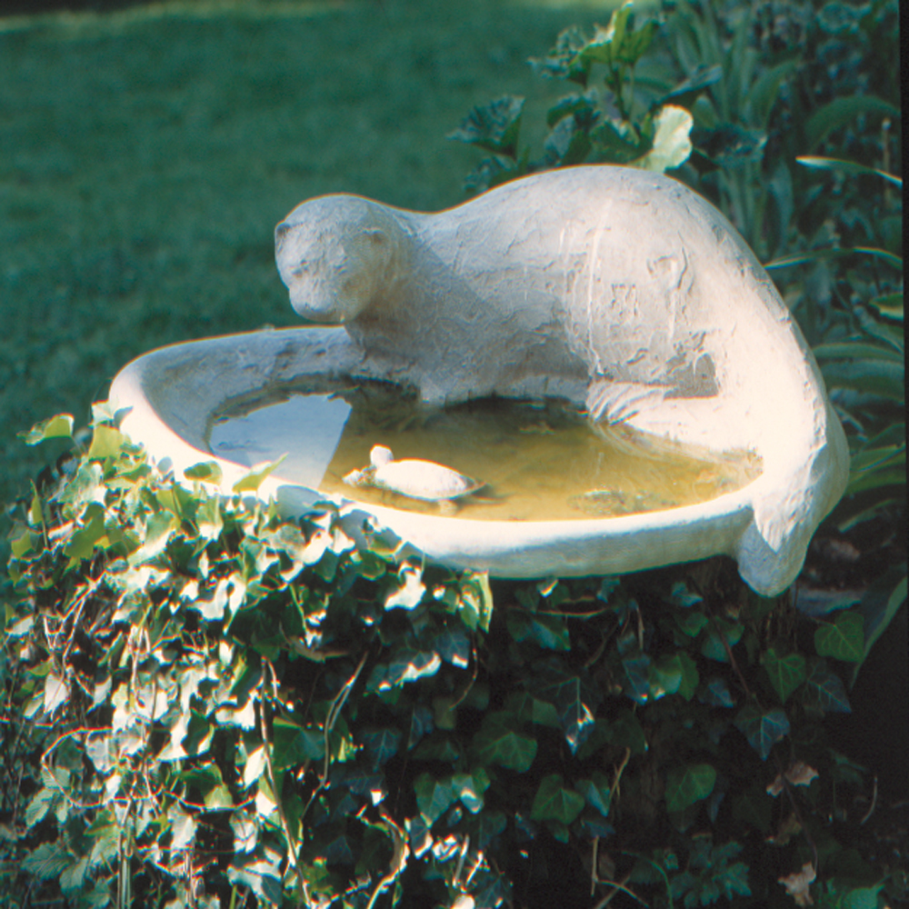 Otter Bird Bath Statuary