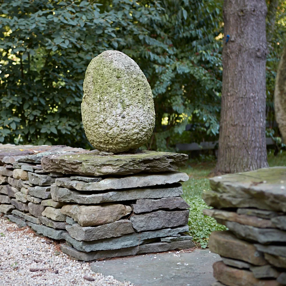 Egg-Shaped Garden Stone Statuary