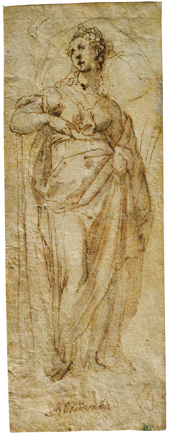 Taddeo Zuccaro (Sant Angelo in Vado 1529 - Rome 1566). Allegorical Figure: Abstinentia.