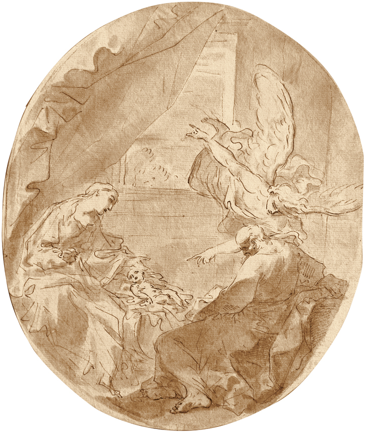 Angel Visiting Joseph in a Dream, c 1700; Old Attribution Daniel Crespi. Sacred Family with Angel.
