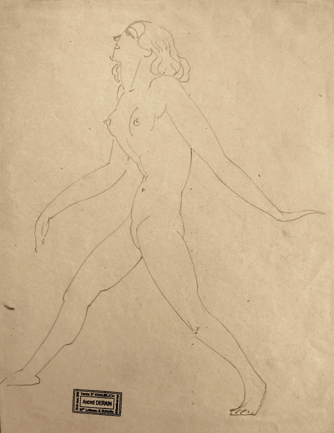 Andre Derain (Chatou, Ile-de-France 1880 - Garches, Ile-de-France 1954). Striding Female Nude.