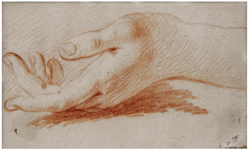 Attributed to Francois Boucher (Paris 1703 - Paris 1770). Etude de Main.