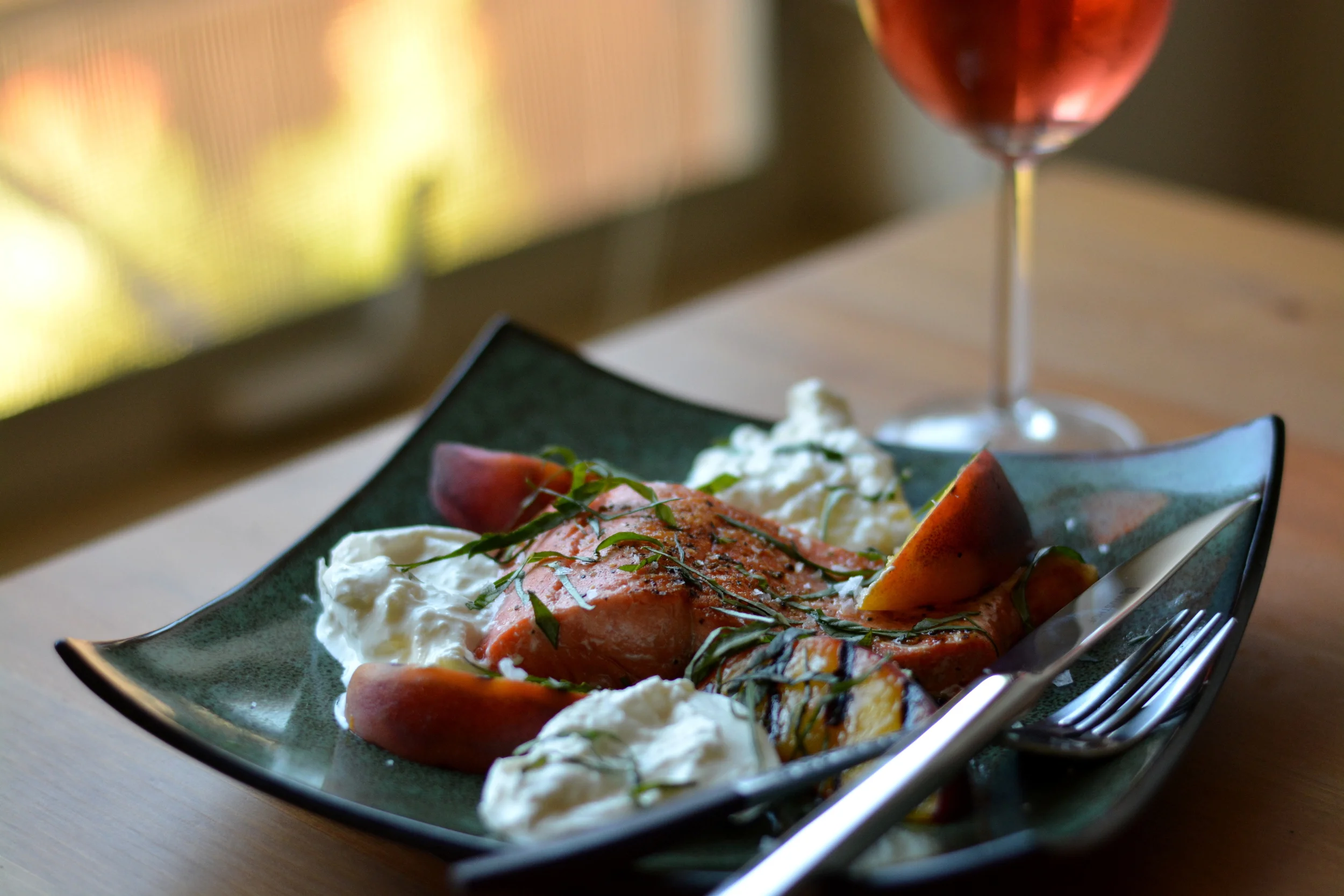 Salmon and Grilled Peaches 2.JPG