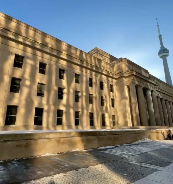 More examples of reflected sunlight producing stunning light shows in downtown Toronto. The golden windows of  RBC Plaza reflect warm light onto Union Station. The Bell Lightbox reflects pink light onto King Street West, an effect reminiscent of the 