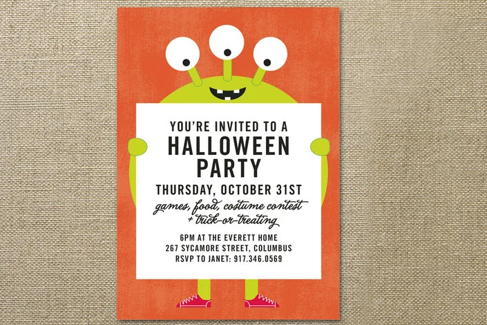 Mr. Monster Holiday Party Invitations | as seen on www.GiggleHearts.com