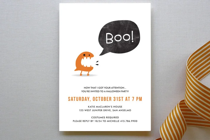 BOO! Holiday Party Invitations | as seen on www.GiggleHearts.com