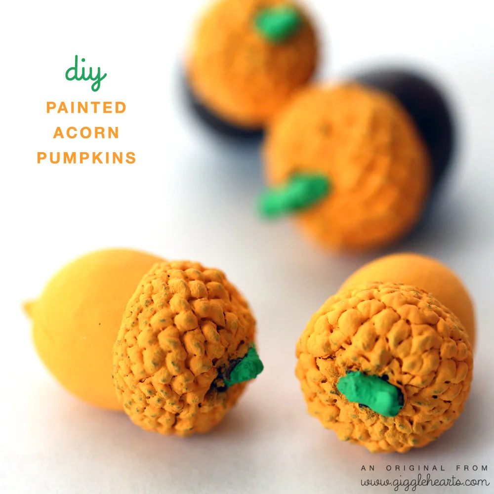 DIY Painted Acorn Pumpkins : the cutest little pumpkins for fall
