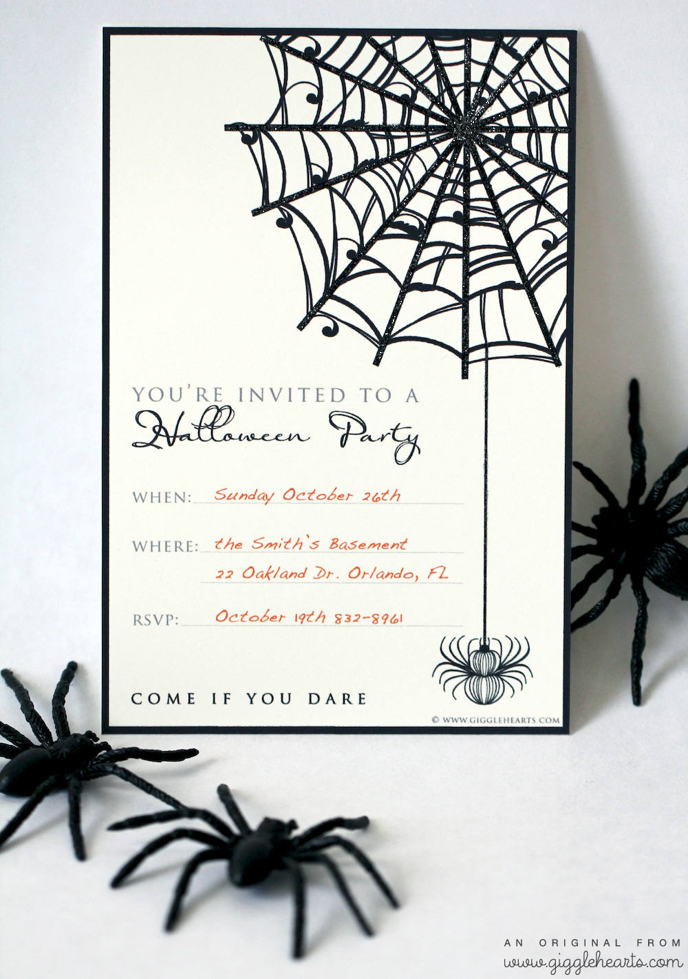 Free Halloween Party Invitation Printable With Glitter For A Fun Added Touch