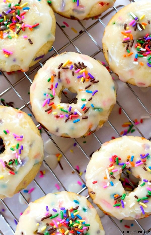 Baked Funfetti Donuts from ihearteating.com - My Little Pony Birthday Party Dessert Idea 2