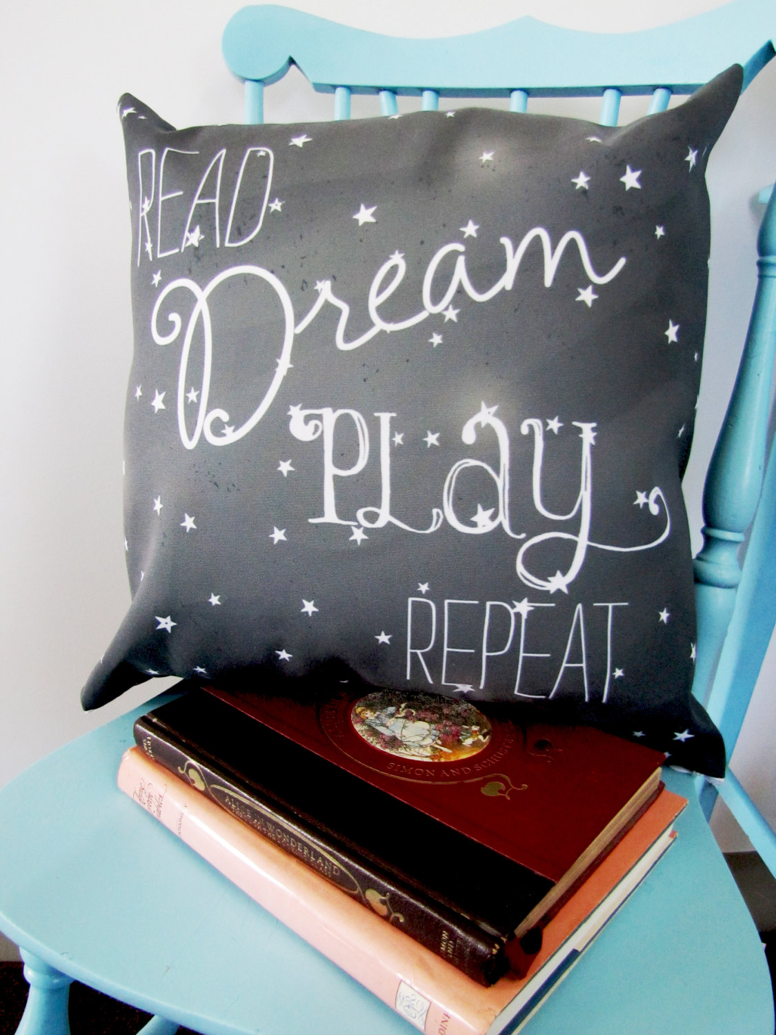 Loving this Read. Dream. Play. Repeat. Pillow from Addie & George on etsy / as seen on www.GiggleHearts.com