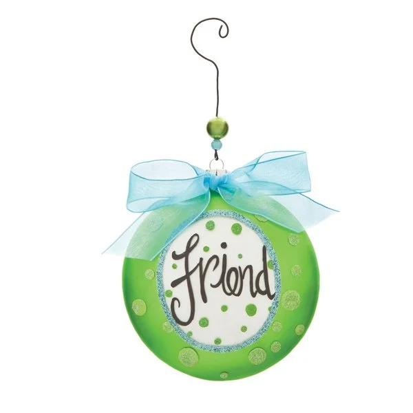 Friend Glass Disk Ornament / as seen on www.gigglehearts.com