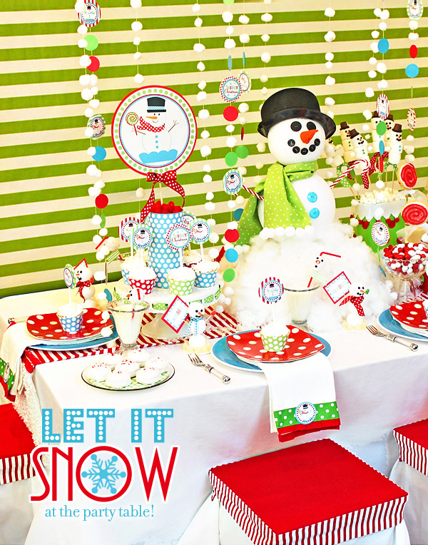  Let it Snow Snowmen Christmas Party / with printables from&nbsp;Amanda's Parties to Go / as seen on www.GiggleHearts.com 