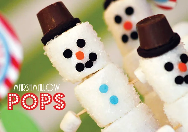 Snowman Marshmallow Pops from Amanda's Parties to Go / as seen on www.GiggleHearts.com