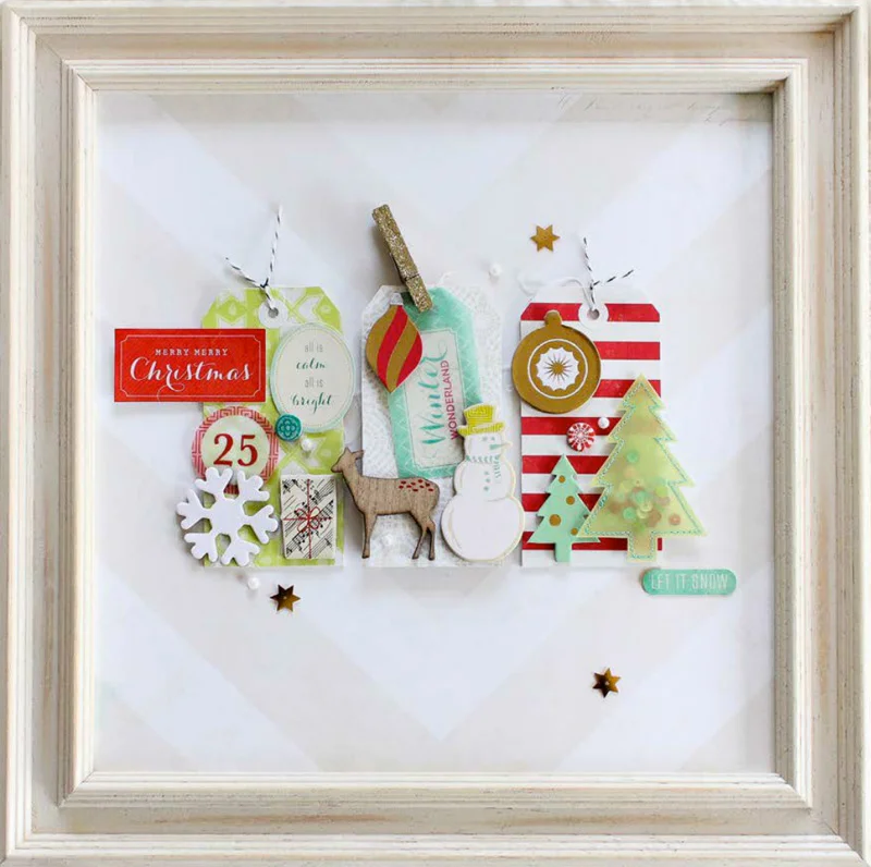 Creating a Framed Holiday Memory Keepsake | as seen on www.GiggleHearts.com
