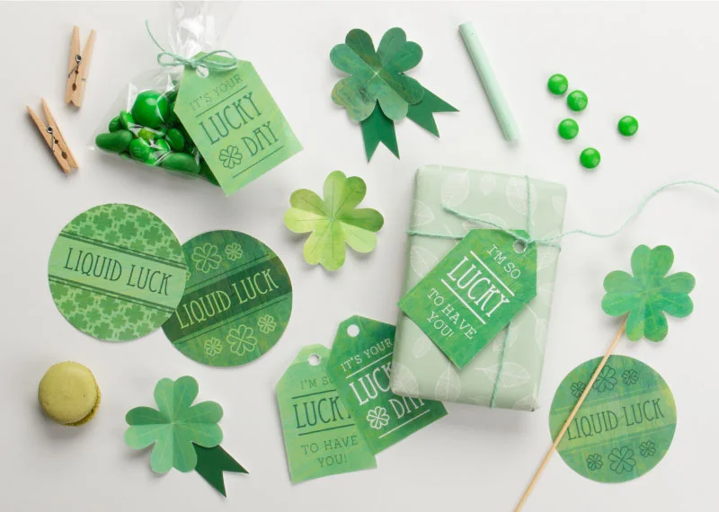 Lucky Green Printable Set for St. Patrick's Day from Tiny Me / as seen on www.GiggleHearts.com