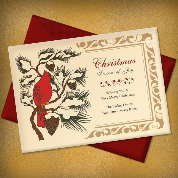Click to Download your Free Christmas Red Cardinal Invitation Template