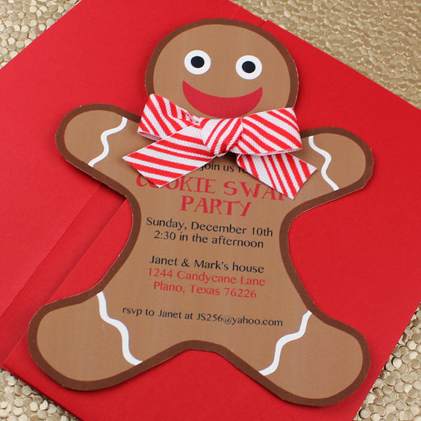 Click to Download your Gingerbread Holiday Cookie Party Invitation Template