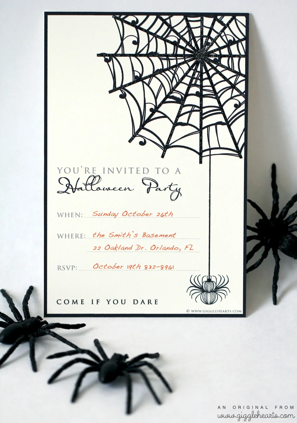 Free Halloween Party Invitation Printable with Glitter for a Fun Added Touch