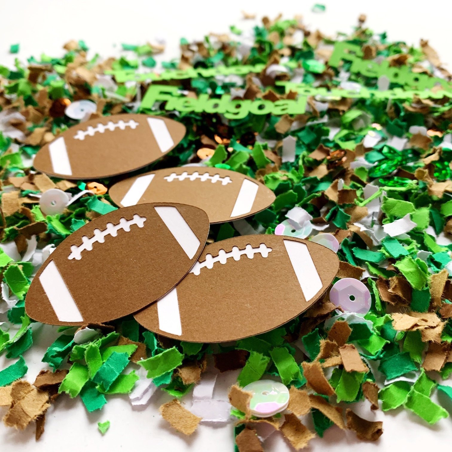 Football Party Confetti with die cuts