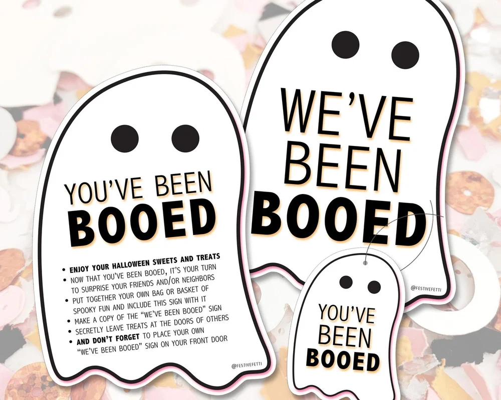 Super Cute You've Been Booed Printable Signs for Halloween