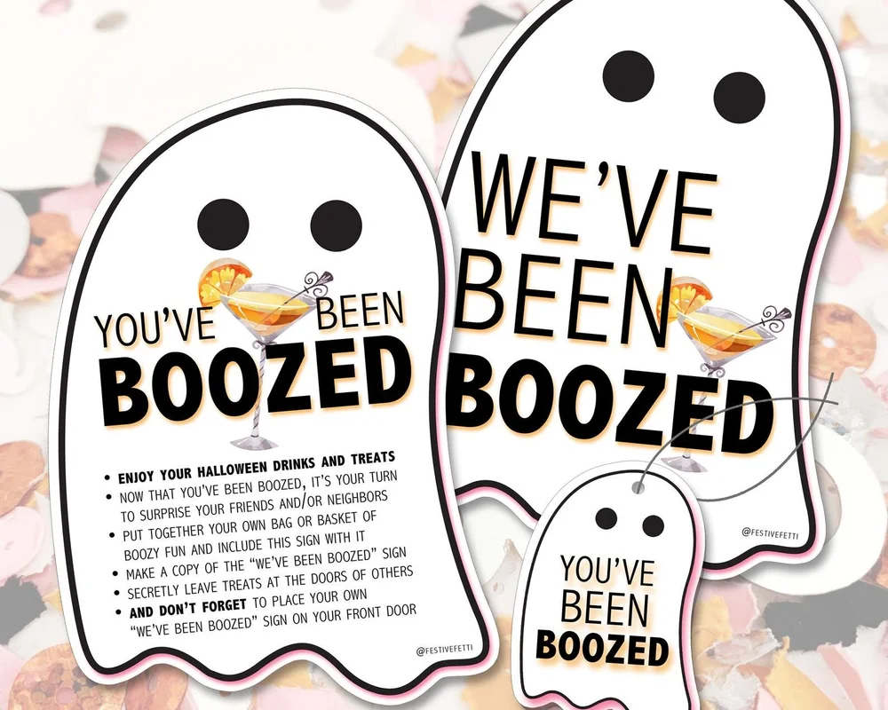 Super Cute You've Been Booed Printable Signs for Halloween