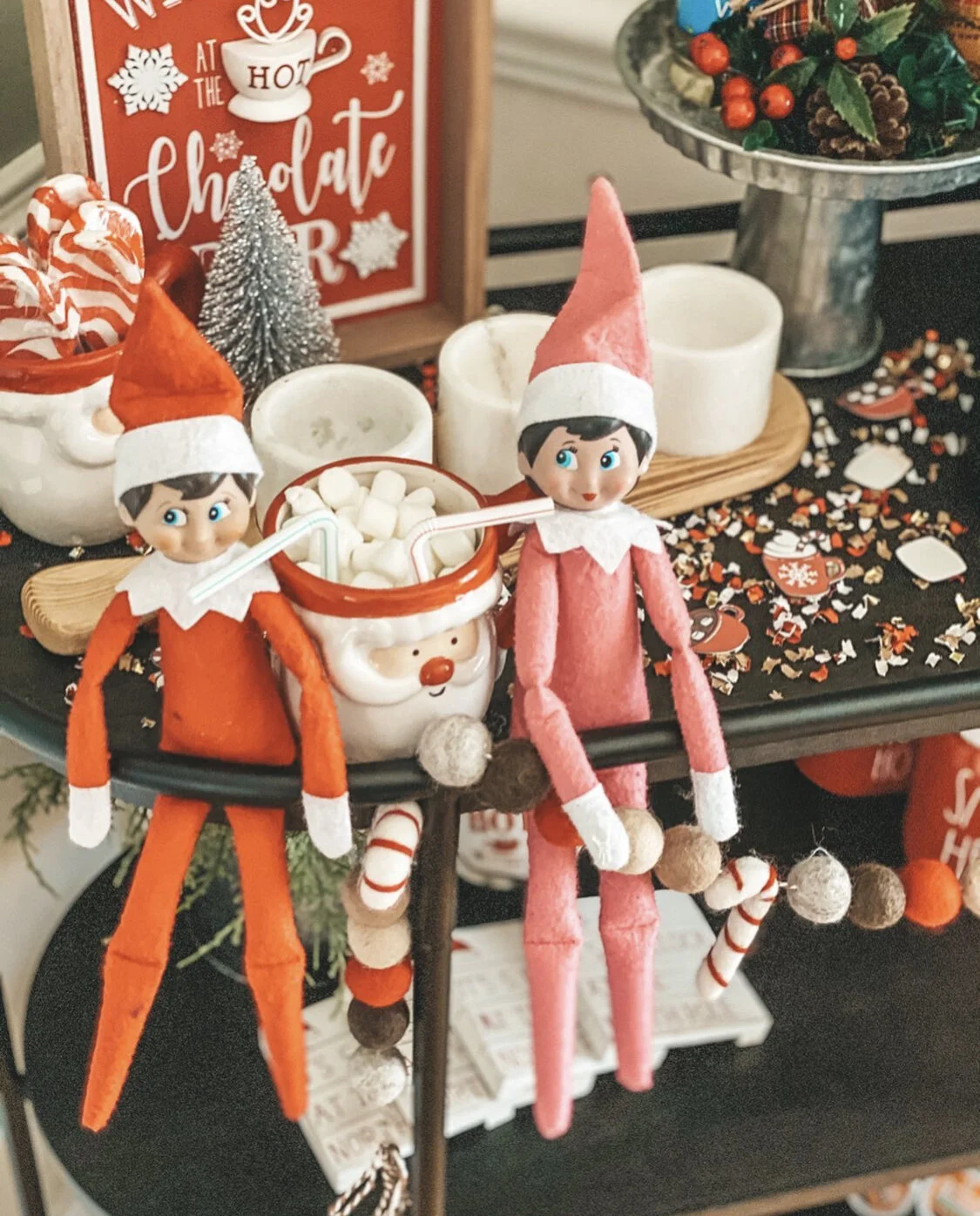 Elf on the Shelf Ideas with Hot Cocoa