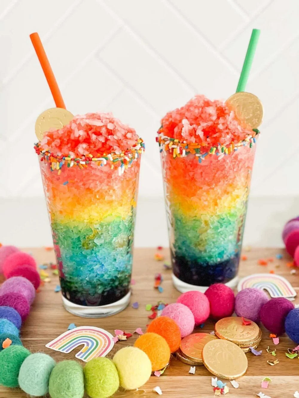 How to Make a Rainbow Slushie for Kids (plus an adult version)