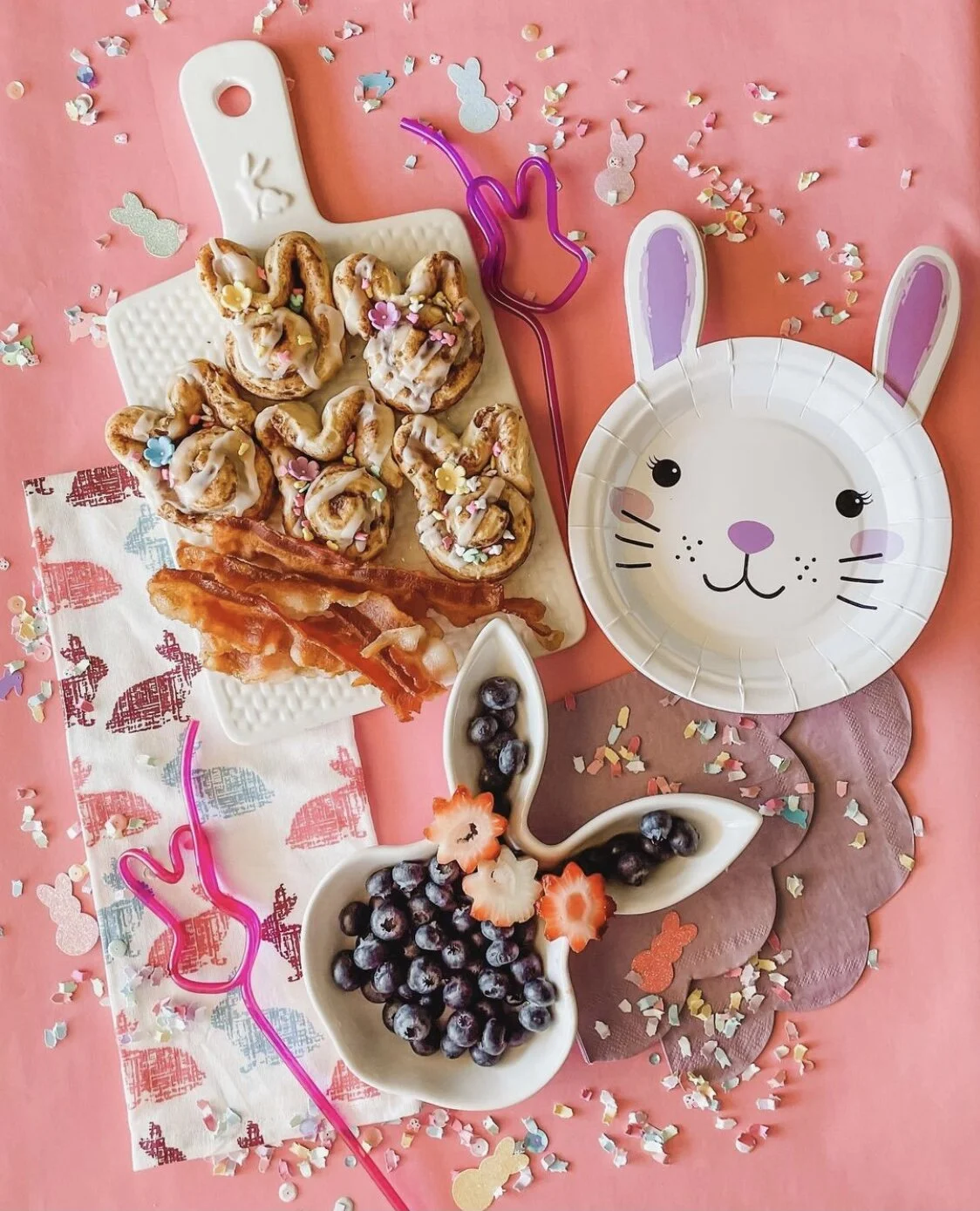 Cute Bunny Brunch Charcuterie Board Presentation Ideas for Easter