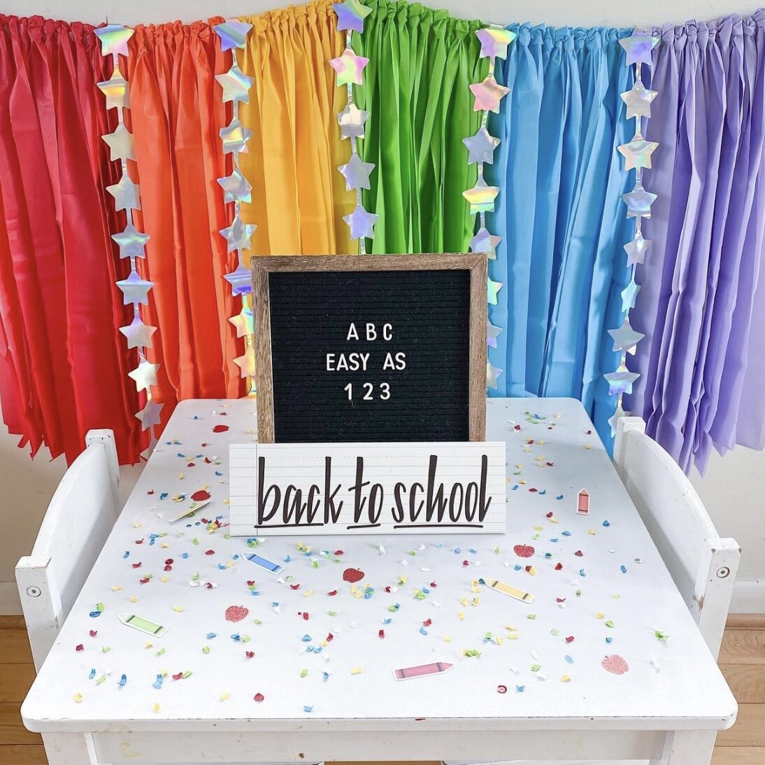 Back to School Table Backdrop by @ashleymurphyfamily