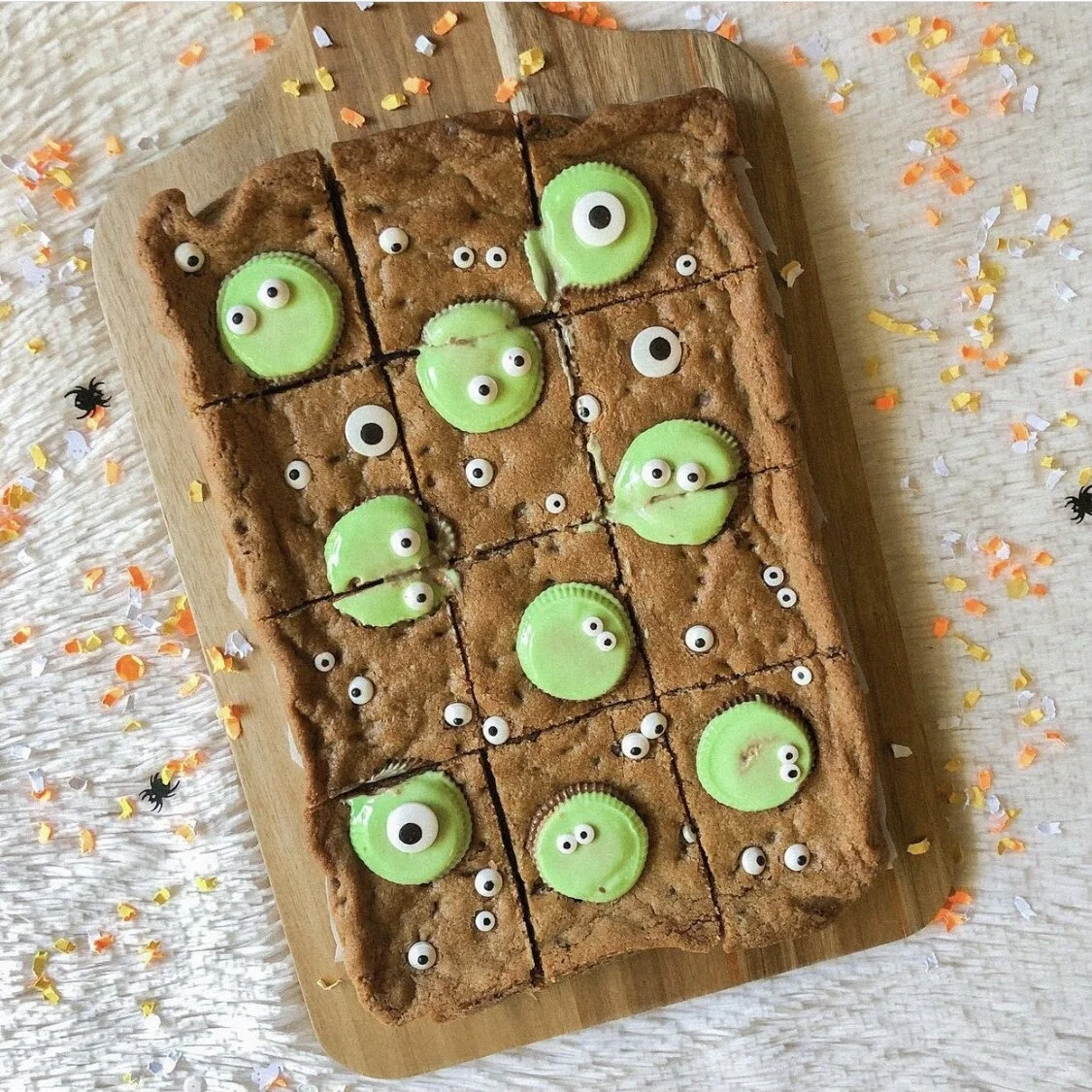 Spooky Cute Monster Cookie Bars
