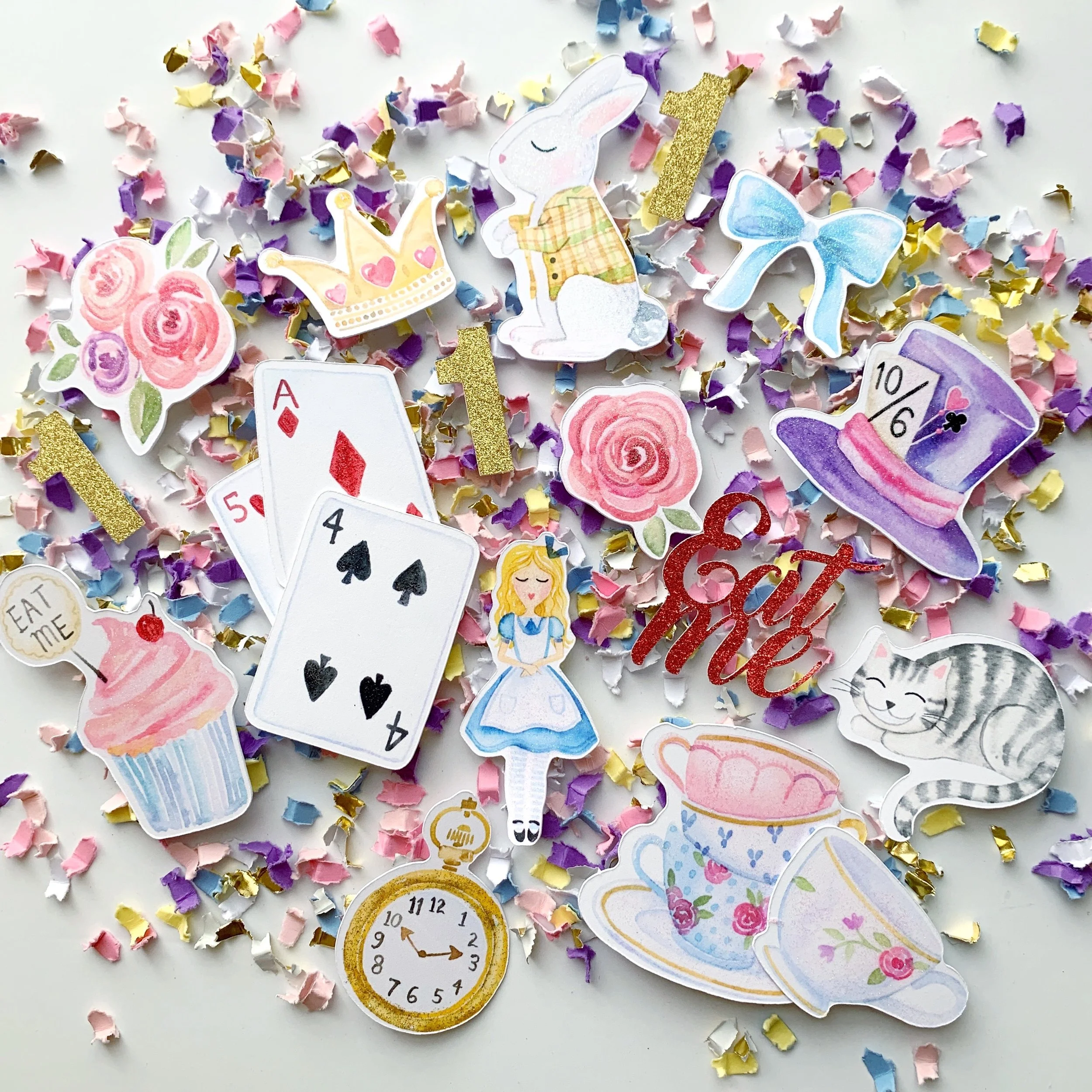 Alice In Wonderland Confetti - Tea Party Theme Decor For 1st Birthday & Baby Showers