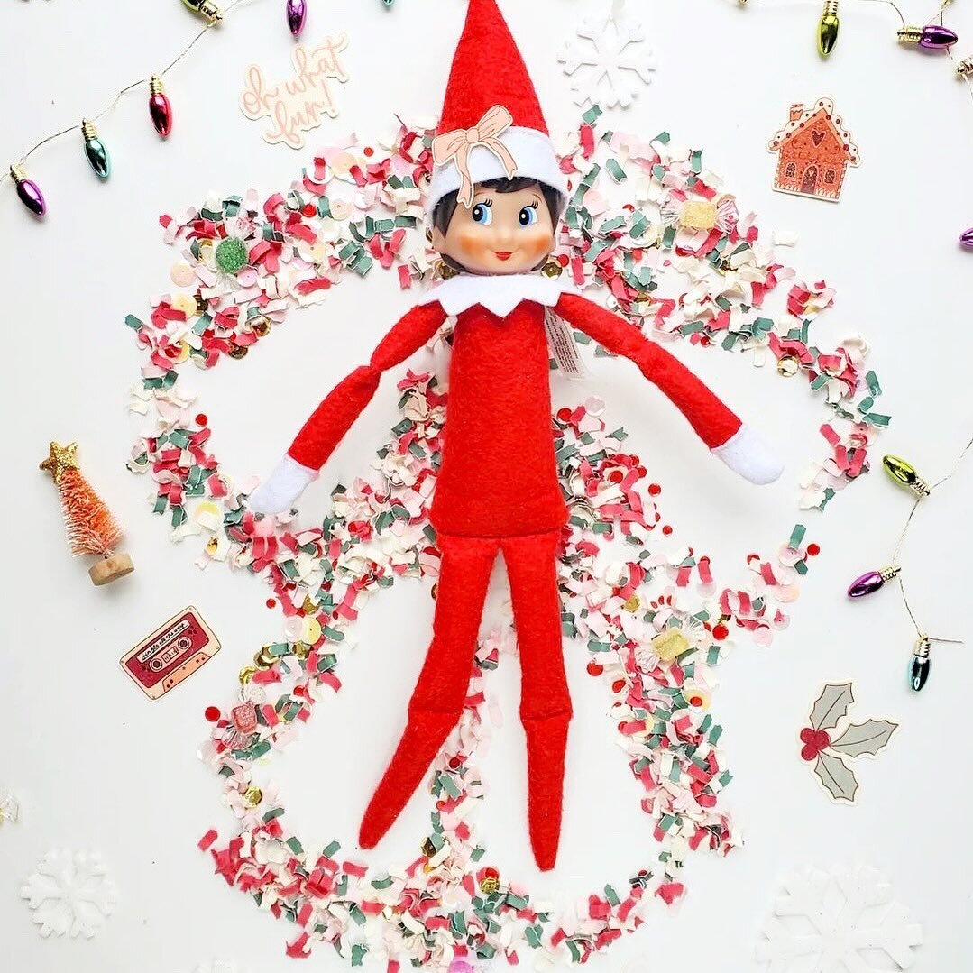 When @cobralily_designs&rsquo; Snowy the Elf gets extra festive, she makes a confetti angel 🥰 I just love this and it&rsquo;s made extra magical with the confetti mix I created in collaboration with @the.letter.vee that features her art for the cut 