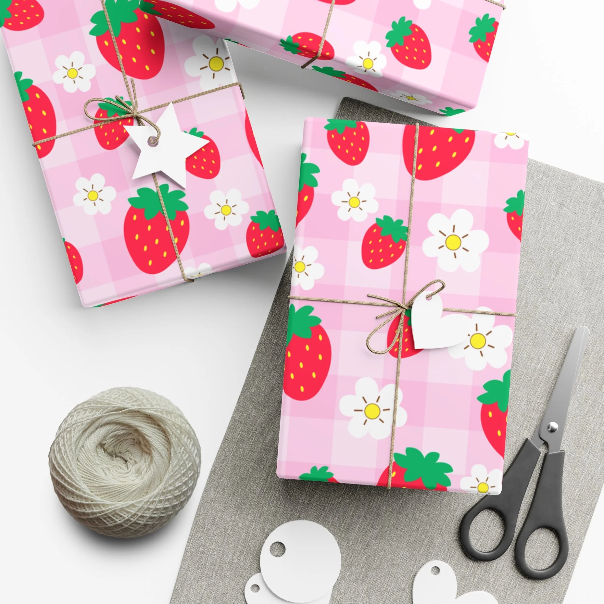 Strawberry Blossom Gift Wrap Paper