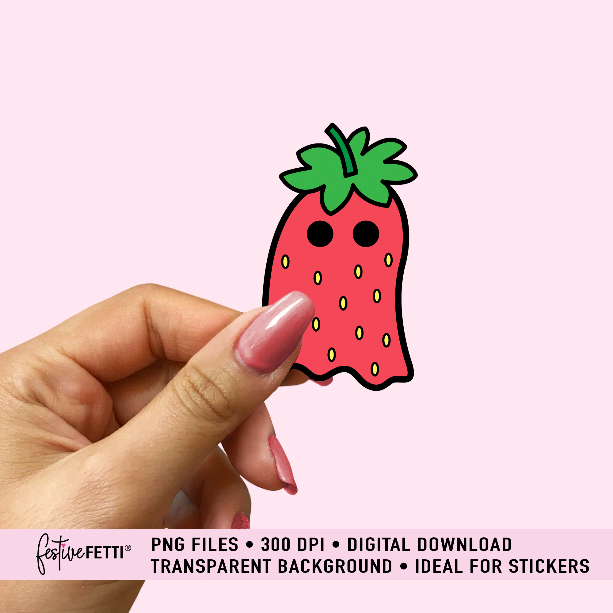 clip art mockup sticker red berry ghost.png