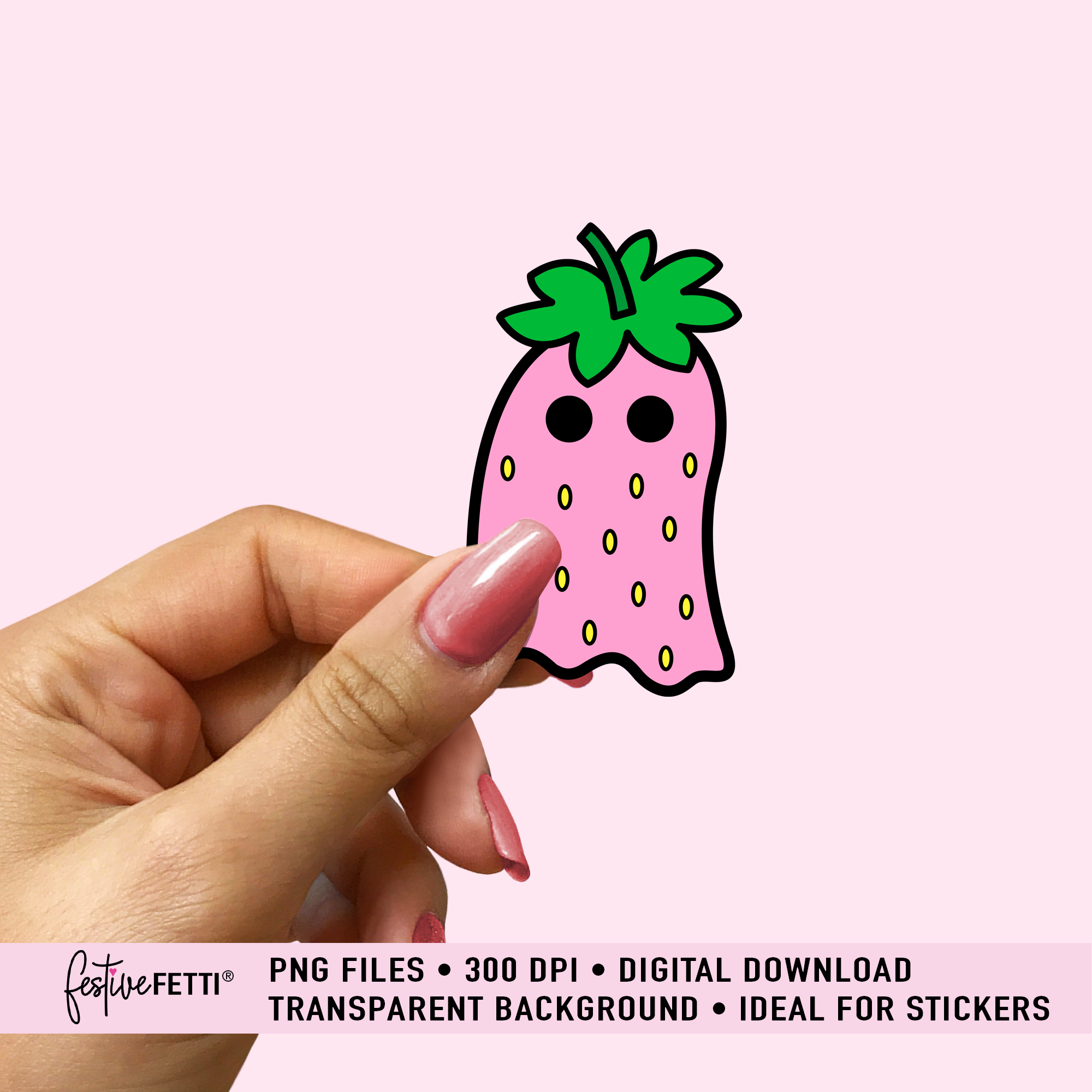 clip art mockup sticker pink berry ghost.png