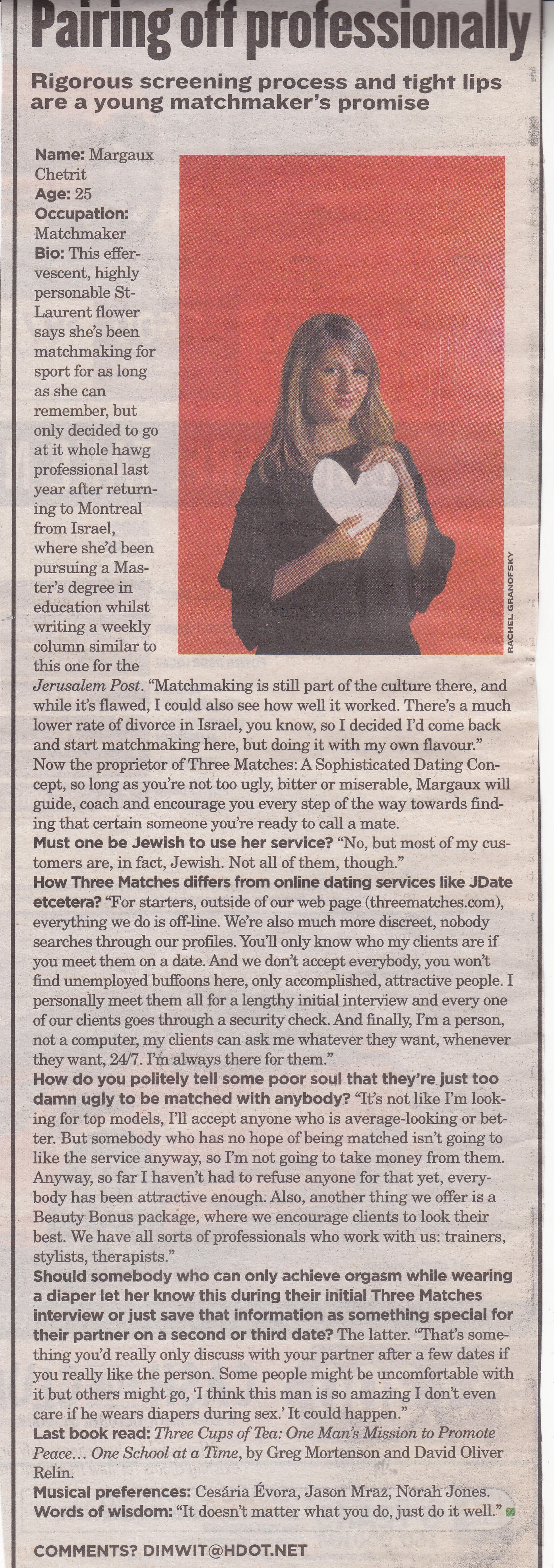 Montreal Mirror, October 2009
