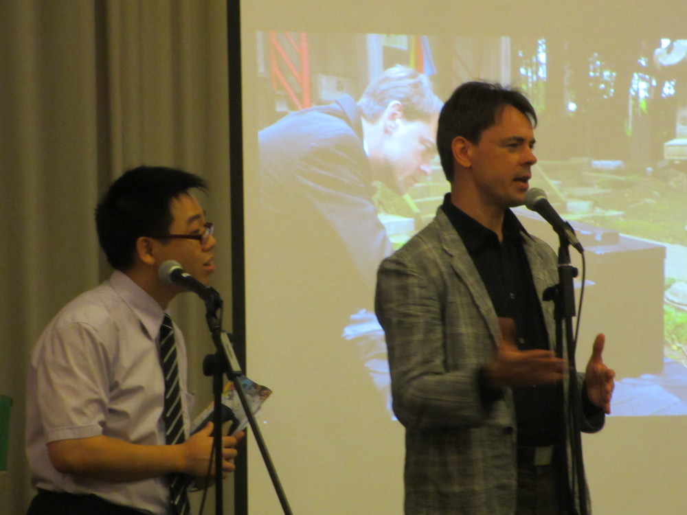 Lecture on the arts in disaster relief by Roger Lowther