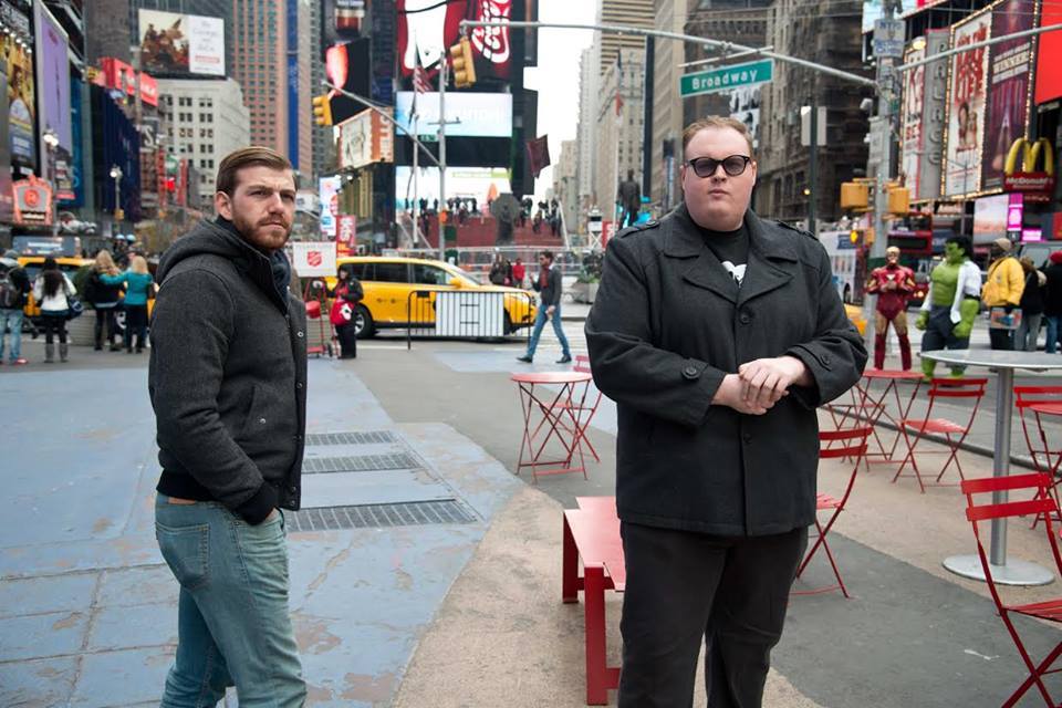 Co-producers McLachlan and Birdsall in Times Square.