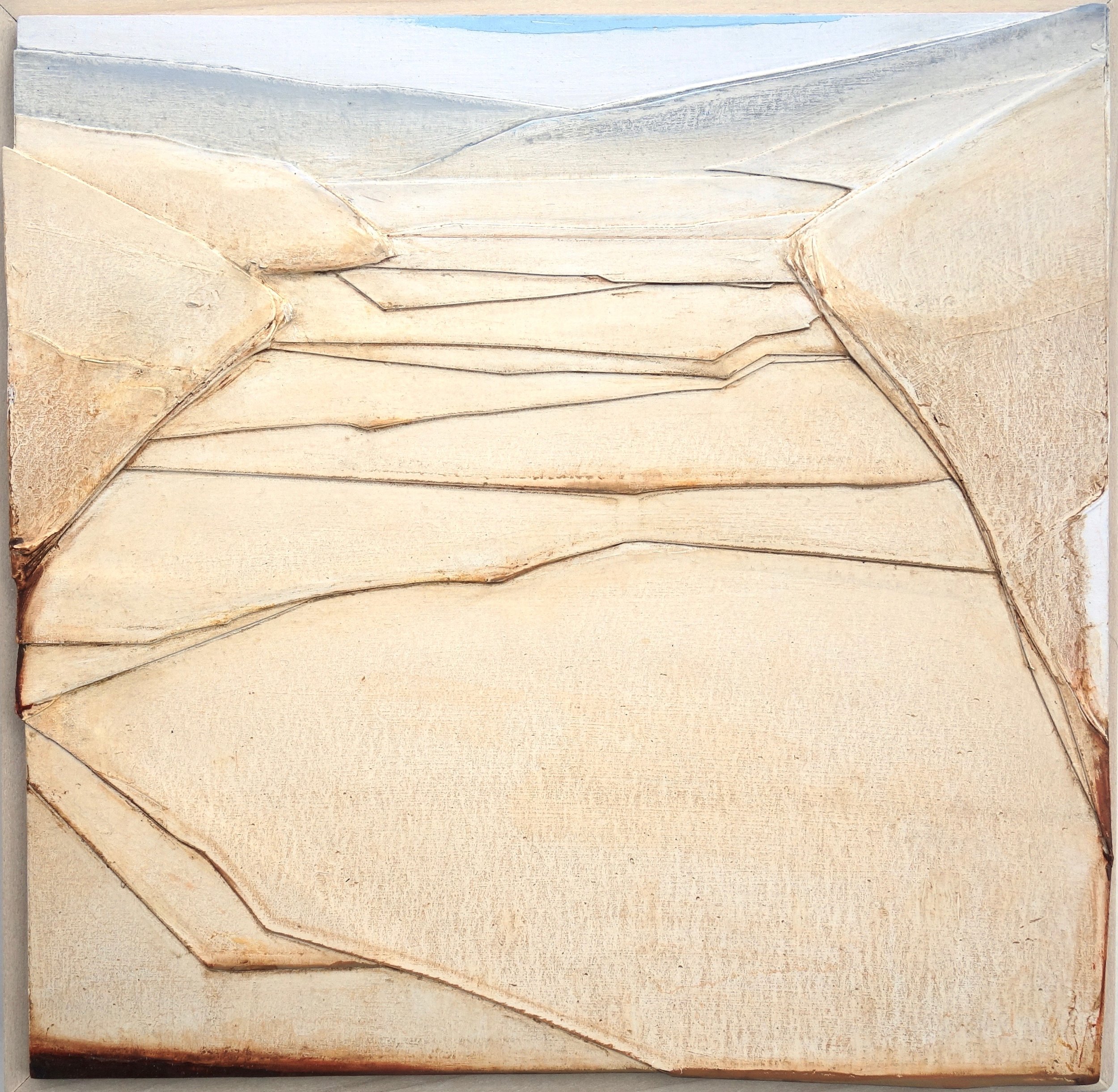   Lamina VII (arroyo)   oil, paper on panel  6.5 x 6.5”  2023     